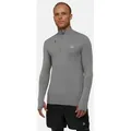 DANISH ENDURANCE Langarmshirt Half Zip Herren Sport Funktionsshirt mit Dauemnloch & Reflexion, weich & leicht grau XXL