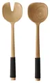 ASA Selection Wood Salatbesteck-Set 2-teilig Servierbesteck Gummibaumholz beige