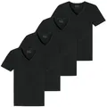 Schiesser T-Shirt Herren T-Shirt 4er Pack Baumwolle 2PACK T-shirt (Packung, 4er Pack) schwarz 4XL (60)