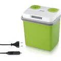 SEVERIN Elektrische Kühlbox (19 L) mit Kühl- und Warmhaltefunktion, 2 Anschlüsse fürs Auto (Netzteil & Zigarettenanzünder), grün/grau, KB 2922