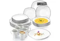 SÄNGER Tafelservice Bilgola Black Rim (24-tlg), 6 Personen, Porzellan, Weiß mit schwarzen Akzenten, spülmaschinenfest, Premium Collection