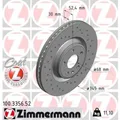 ZIMMERMANN 2x Bremsscheibe vorne Ø345 mm Innenbelüftet Gelocht für Audi A4