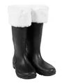 thetru Kostüm Nikolausstiefel, Robuste Gummistiefel mit Stoffborte für Weihnachtsmann und Nikolaus