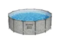 Bestway® Steel Pro MAX™ Frame Pool Komplett-Set Ø 427 x 122 cm, Steinwandoptik