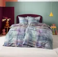 Estella Mako-Satin Bettwäsche 135x200 Pixie Pixel Mosaik grau lila 4835-985
