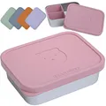 BEARFOOT Edelstahl Kinder Brotdose mit Silikondeckel | BPA-freie Lunchbox | Auslaufsichere Bento Box Kinder | Brotzeitbox für Kindergarten, Schule & Kita | Spülmaschinenfest & robust (Rosa, 1.200ml)