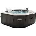 INTEX 28462 - Whirlpool - PureSPA Jet + Bubble Deluxe (octagon,onyx black, Ø218 außen/Ø168cm innen) App Steuerung - Schwarz