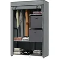 HOMCOM Stoffschrank mit Schubladen Reißverschluss Dunkelgrau 102 x 42,5 x162,5cm