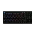 Logitech G PRO Mechanische Gaming-Tastatur – Portable Tenkeyless Design, abnehmbares Micro-USB-Kabel, GX Blue Clicky Switches, LIGHTSYNC RGB Backlit Keys, QWERTZ Deutsch, PC,Mac - Schwarz