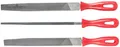 Werkzeyt Feilensatz 3-teilig - Geeignet für sämtliche Metalle - 200 mm Feilenlänge - Kunststoff-Griffe - Hochwertige Carbonklingen / Rundfeile / Halbrundpfeile / Flachstumpffeile / CPT966903