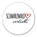 Huuraa Aufkleber Schwarzwald verliebt 10cm rund Sticker Geschenkidee