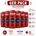 Old Spice CAPTAIN Deodorant stick 0% Aluminiumsalze 50ml (6er Pack)