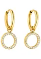Paar Creolen "Schmuck Geschenk Closed Glow Ohrringe, Earring-ClosedGlow", mit Zirkonia (synth.) - Einhänger abnehmbar gelbgoldfarben-kristallweiß + kristallweiß