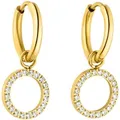 Paar Creolen PURELEI "Schmuck Geschenk Closed Glow Ohrringe, Earring-ClosedGlow", gold (gelbgoldfarben, kristallweiß, kristallweiß), Ohrringe, Damen, Edelstahl, mit Zirkonia (synth.) - Einhänger abnehmbar
