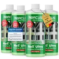 ABACUS® Nell Ultra Grünbelagentferner & Algenentferner Konzentrat, extrem stark! Entfernt Grünbelag & Algen selbsttätig ohne zu Schrubben – für Stein, Fassade, Terrasse, Dach – Nell Ultra 4x 1000 ml