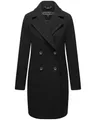 Navahoo Damen Mantel in Woll-Optik langer klassischer Trenchcoat Frostjuwel 14 Black Gr. M