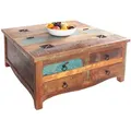riess-ambiente Couchtisch, Mehrfarbig, Braun, Holz, Holz, Rechteckig,Rechteckig, 70x45x70 cm, Wohnzimmer, Wohnzimmertische, Couchtische
