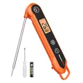 ThermoPro TP03H IPX6 Wasserdicht Fleischthermometer 0.5°C Präzise Grillthermometer 3s Schnelle Reaktion Faltbares Küchenthermometer für BBQ, Braten, Grill und Getränken