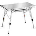 Tectake Aluminium Campingtisch Tina Faltbar Wetterfest  90 x 52 x 70 cm Silber