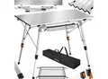 tectake® Aluminium Campingtisch, faltbar, höhenverstellbar, 90 x 52 x 47 - 70 cm