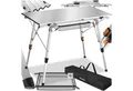 tectake Campingtisch Aluminium Klapptisch - faltbar, wetterfest, 90 x 52 x 47 - 70 cm (Outdoor Beistelltisch Tina, 1-St., 1 tlg), Stabiler Campingtisch mit praktischer Faltfunktion