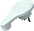 Kopp Schutzkontakt-Winkelstecker extraflach 172002037 | Schuko-Stecker 250V 16A | mit Klappgriff | Kabelschutz | weiß