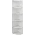 Vicco Eckregal, Weiß, Holzwerkstoff, 6 Fächer, Formgebogen, 40x180x40 cm, Wohnzimmer, Regale, Bücherregale