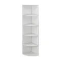 Vicco Eckregal Fabienne, Weiß, 40 x 180 cm mit 5 Fächern, zur Wandmontage geeignet für Variable Raumgestaltung