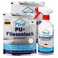 Fliesenlack Set 1,5l Cremeweiß glänzend für ca. 16m² + 0,5l Anlauger