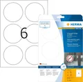 HERMA 8336 Wetterfeste Folienetiketten rund, 25 Blatt, Ø 85 mm, 6 pro A4 Bogen
