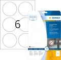 HERMA 8336 Wetterfeste Folienetiketten rund, 25 Blatt, Ø 85 mm, 6 pro A4 Bogen,