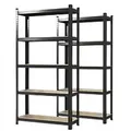 Karat Lakota Regal MDF (Mitteldichte Faserplatte), Stahlblech 1.200 x 600 x 2.000 mm Schwarz 2 Stück