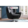 Drehsessel - Büffelleder - Schwarz - ANABA