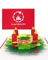 Pop Up Weihnachtskarte Adventskranz - Gesegnete Weihnachten - 3D Karte mit Umschlag