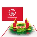 Pop Up Weihnachtskarte "Adventskranz mit Kerzen " 3D Karte zu Weihnachten