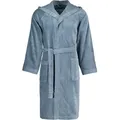 Vossen Unisex-Bademantel Texas Kurzmantel mit Kapuze Velours, Kurzmantel mit Kapuze, 100% Baumwolle grau XXL