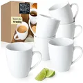 Moritz & Moritz BASIC Kaffeetassen Set 6-teilig - ca. 300ml aus hochwertigem Porzellan in klassischem Weiß - Perfekt für Kaffee, Tee, heiße Schokolade, Cappuccino