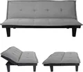 3er-Sofa MCW-C87, Couch Schlafsofa Gästebett Bettsofa Klappsofa, Schlaffunktion 170x100cm Textil, hellgrau