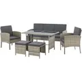 JUSKYS Polyrattan Gartenmöbel Sitzgruppe Turin (Dunkelgrau)