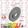 2x Zimmermann Bremsscheibe COAT Z 600.3221.20 Höhe 50 mm Lochkreis 112 mm