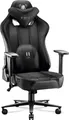Diablo X-Player Gaming Stuhl Bürostuhl Schreibtischstuhl Stoff 3D Armlehnen Ergonomisches Design Nacken/- Lendenkissen (Schwarz-Schwarz, Normal)