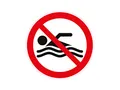 1 x Aufkleber Warnzeichen Baden Verboten Schwimmen Schwimmbad Sticker Achtung