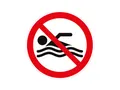1 x Aufkleber Warnzeichen Baden Verboten Schwimmen Schwimmbad Sticker Achtung