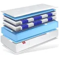 Boxspringmatratze 33cm hoch XXL, Doppel Taschenfederkern Matratze, TerraMed BOX, Matratzen Perfekt, 33 cm hoch, (Intergierter Kaltschaumtopper, 90x200, 100x200, 120x200, 140x200, 160x200, 180x200, 80x200cm), Härtegrad H2, H3, H4, H5 möglich weiß 160 cm x 200 cm x 33 cm