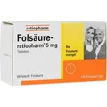 FOLSÄURE-RATIOPHARM 5 mg Tabletten 100 St. PZN 04010113