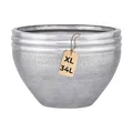 Marrakesch XXL Aluminium Blumenkübel Übertopf Ø 38 cm Silber Matt | Pflanzentopf Pflanzkübel 34 L groß rund für Outdoor Indoor | Blumentopf Blumentöpfe Calvino für Garten Balkon & Wohnzimmer
