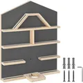 tectake Wandregal, Anthrazit, Holz, Quadratisch, 50x60x15.5 cm, Kinder- & Jugendzimmer, Kindermöbel, Kinderregale