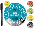 Frank Paperman® 60x DGVU V3 Prüfplaketten blau 20 mm Durchmesser inkl. Folienstift, Prüfplaketten Nächster Prüftermin, UV-beständig, Hohe Klebkraft, 5 Farben, 2 Größen