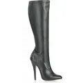 DOMINA-2000 y Devious Stilettoabsatz High Heels Stiefel schwarz Lederoptik - Schwarz - 46