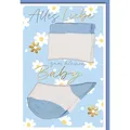 Verlag Dominique Grußkarten Geburt - Baby - Freudiges Ereignis - Karte mit Umschlag - Socken blau